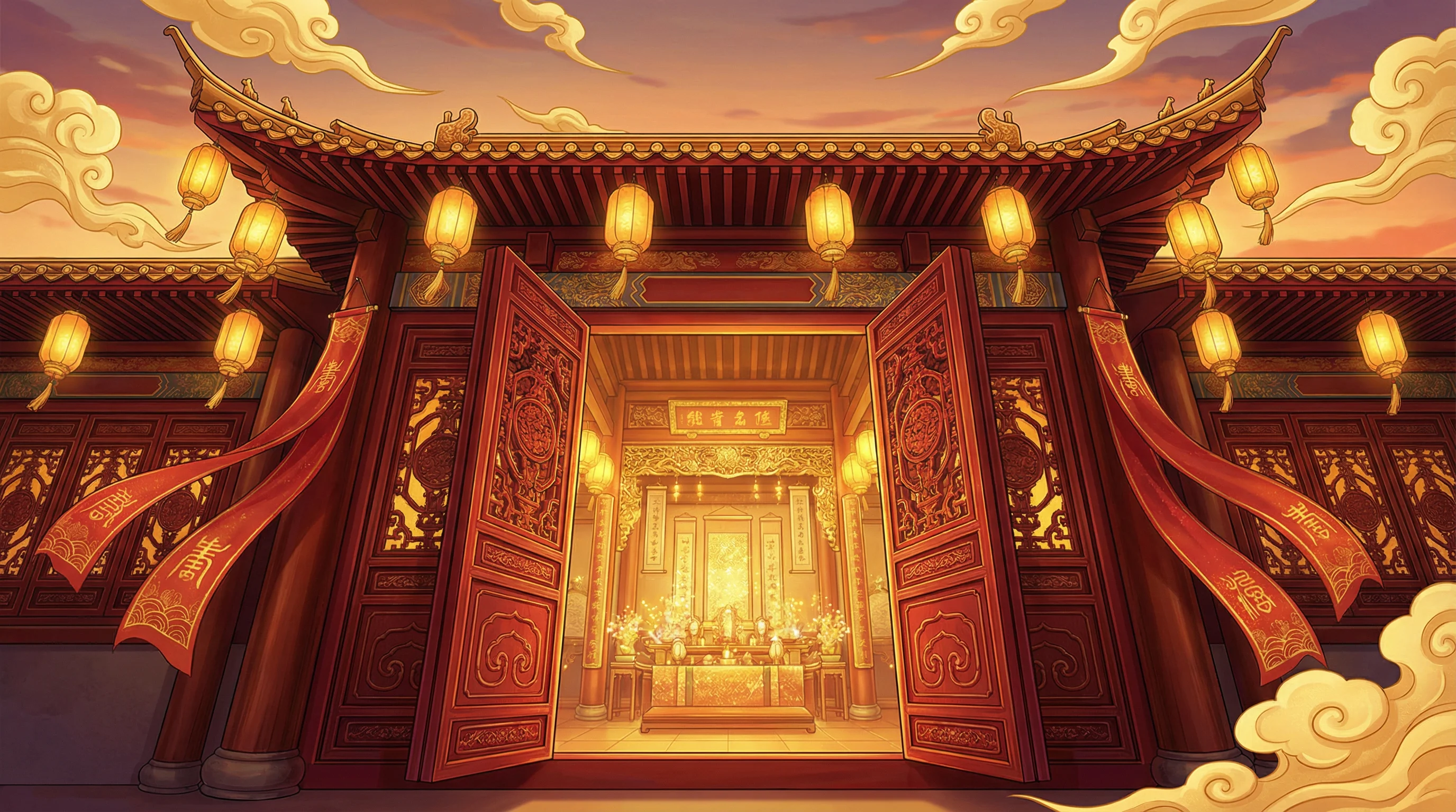 朱红大门东方福运祈愿堂主视觉 - 飞艇计划